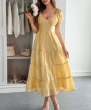 Casual Vacation Cinched A-Line Long Dress For Effortless Style