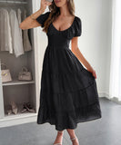 Casual Vacation Cinched A-Line Long Dress For Effortless Style