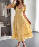 Casual Vacation Cinched A-Line Long Dress For Effortless Style