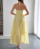 Casual Vacation Halter Neck Semi-Transparent Summer Dress