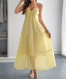 Casual Vacation Halter Neck Semi-Transparent Summer Dress