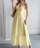 Casual Vacation Halter Neck Semi-Transparent Summer Dress