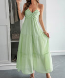 Casual Vacation Halter Neck Semi-Transparent Summer Dress