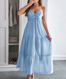 Casual Vacation Halter Neck Semi-Transparent Summer Dress