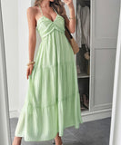 Casual Vacation Halter Neck Semi-Transparent Summer Dress