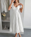 Casual Vacation Cinched A-Line Long Dress For Effortless Style