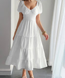 Casual Vacation Cinched A-Line Long Dress For Effortless Style