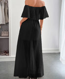 Off The Shoulder Corset Long Dress With Short Sleeves For Women