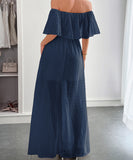 Off The Shoulder Corset Long Dress With Short Sleeves For Women