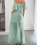 Off The Shoulder Corset Long Dress With Short Sleeves For Women