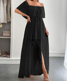 Off The Shoulder Corset Long Dress With Short Sleeves For Women