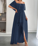 Off The Shoulder Corset Long Dress With Short Sleeves For Women