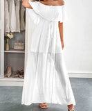 Off The Shoulder Corset Long Dress With Short Sleeves For Women
