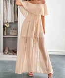 Off The Shoulder Corset Long Dress With Short Sleeves For Women