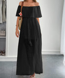 Off The Shoulder Corset Long Dress With Short Sleeves For Women