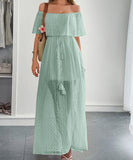 Off The Shoulder Corset Long Dress With Short Sleeves For Women
