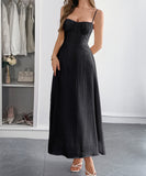 Casual Vacation Short Sleeved Fitted Long Dress for Summer