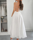 Casual Vacation Short Sleeved Fitted Long Dress for Summer