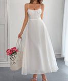 Casual Vacation Short Sleeved Fitted Long Dress for Summer