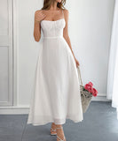 Casual Vacation Short Sleeved Fitted Long Dress for Summer
