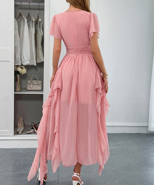 Elegant Long Dress with Corseted Waist for Figure Shaping