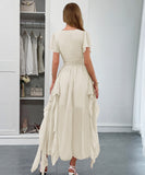 Elegant Long Dress with Corseted Waist for Figure Shaping