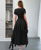 Elegant Long Dress with Corseted Waist for Figure Shaping