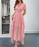 Elegant Long Dress with Corseted Waist for Figure Shaping