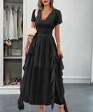 Elegant Long Dress with Corseted Waist for Figure Shaping