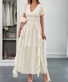 Elegant Long Dress with Corseted Waist for Figure Shaping
