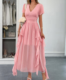 Elegant Long Dress with Corseted Waist for Figure Shaping