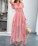 Elegant Long Dress with Corseted Waist for Figure Shaping