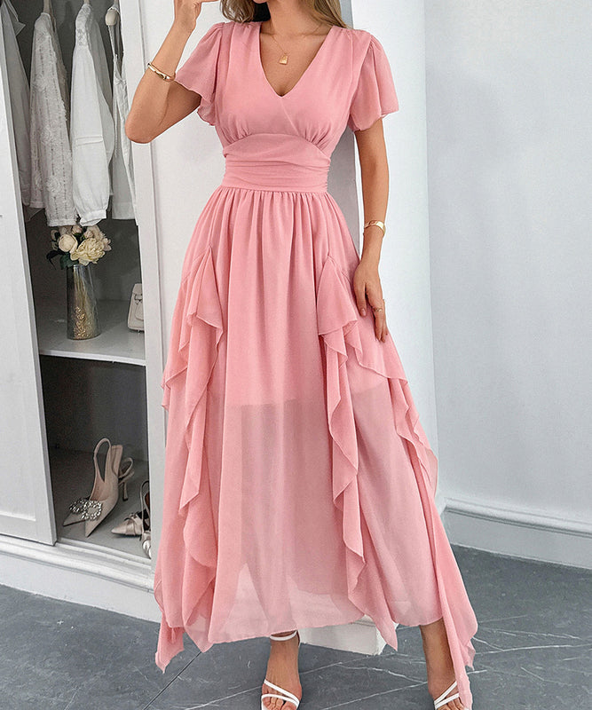 Elegant Long Dress with Corseted Waist for Figure Shaping