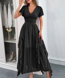 Elegant Long Dress with Corseted Waist for Figure Shaping