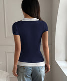 Two Piece Camisole Set For Women Short Sleeve Stretch Tee