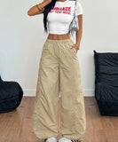 Casual Elastic Straight Leg Pants in Apricot and Light Grey
