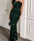 Strapless Long Evening Dress Polyester Black Navy Wine