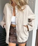 Solid Color Long Sleeve Blazer For Women Office Wear