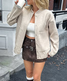 Solid Color Long Sleeve Blazer For Women Office Wear