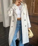 Women's Solid Color Long Sleeve Polyester Coat Chic