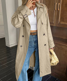 Women's Solid Color Long Sleeve Polyester Coat Chic