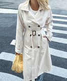 Women's Solid Color Long Sleeve Polyester Coat Chic