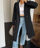 Women's Solid Color Long Sleeve Polyester Coat Chic