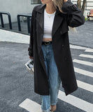 Women's Solid Color Long Sleeve Polyester Coat Chic