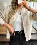 Womens Button Up Long Sleeve Coat Versatile Everyday Layering Easy Care All Season