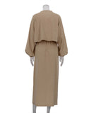 Puff Sleeve Summer Shirt Set with Stylish Half-Length Skirt