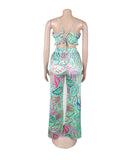 Stylish High-Necked Vest and High-Waisted Trousers Set