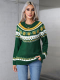Relaxed Classic Christmas Round Neck Sweater For Women