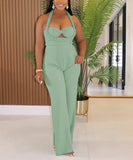 High Waisted Bandeau Sleeveless One Piece Pants for Women
