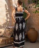 Vacation-Style Halter Top Beach Dress with High Waist Skirt